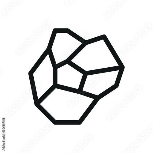 Iron ore line icon, rock vector symbol with editable stroke
