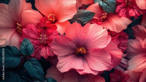 Wallpaper Mural Bright pink flowers Torontodigital.ca