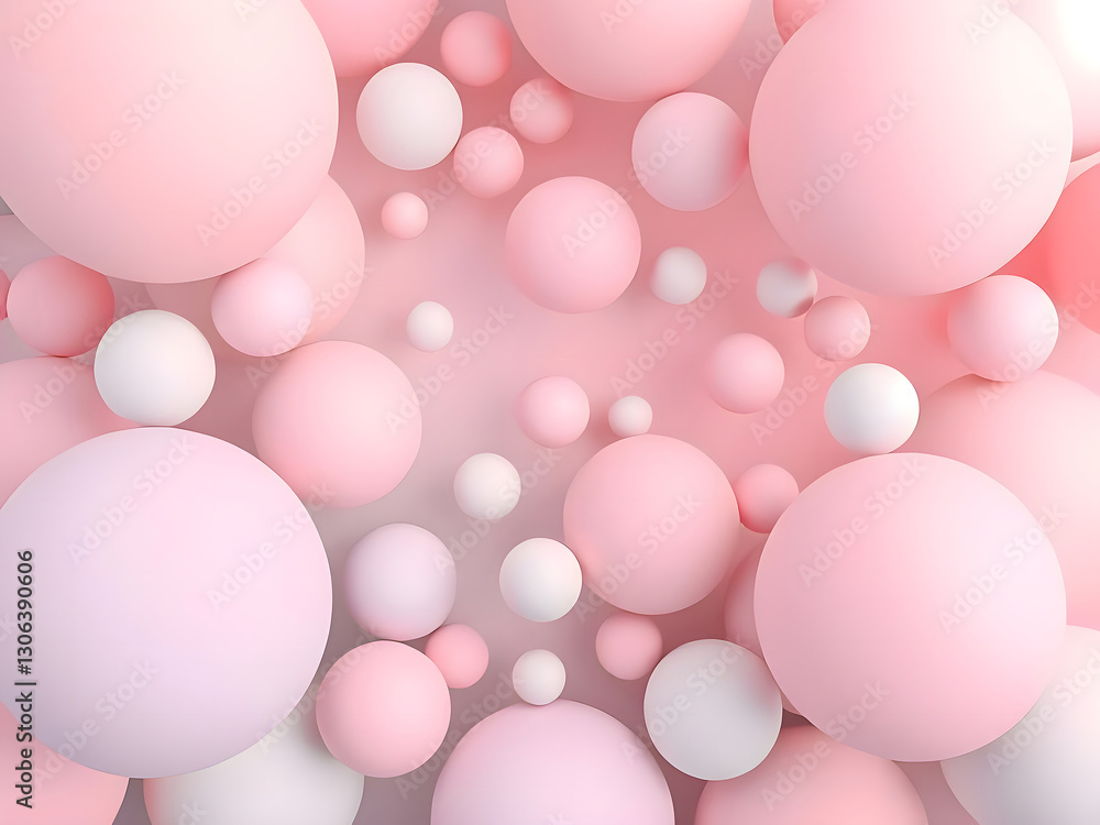 Pink and White Abstract Sphere Background Pink and White Abstract Sphere Background