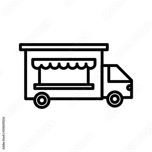 Food truck icon on white background
