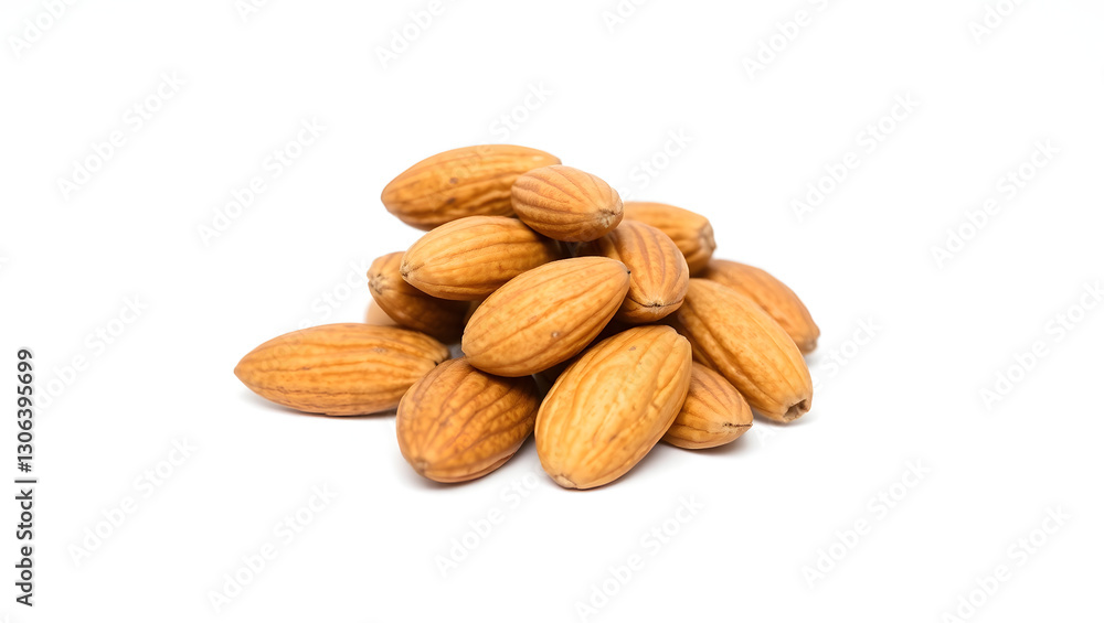 a close-up shot of a pile of fresh almonds, perfectly captured to showcase their natural texture and appealing look a close-up shot of a pile of fresh almonds, perfectly captured to showcase their natural texture and appealing look