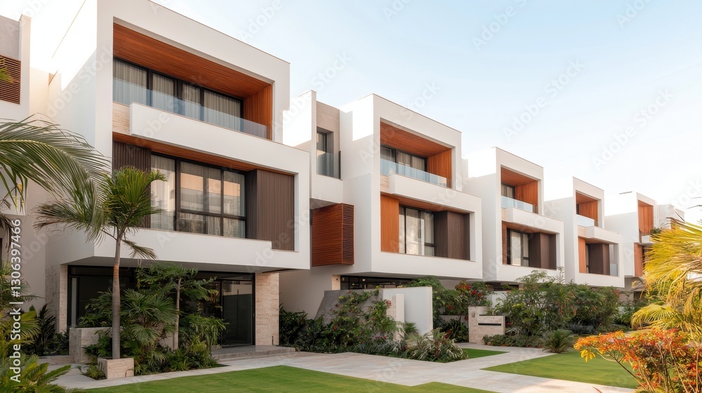 Modern Architectural Design of Stylish Residential Buildings in Nature Modern Architectural Design of Stylish Residential Buildings in Nature