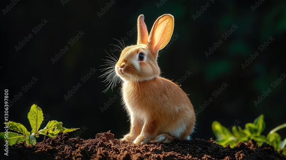 Fototapeta premium Bunny in Sunlight, Garden