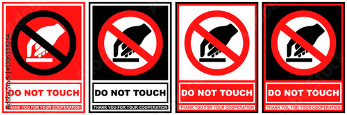 Set Collections sign do not touch warning sign template design vector illustration