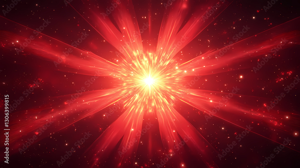 Cosmic Explosion with Red Core and Radiating Light Cosmic Explosion with Red Core and Radiating Light