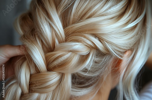 Intricate Blond Hair Braid Close-up Showcasing Elegant Styling