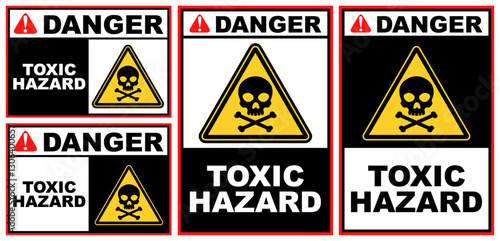 Set danger toxic hazard public sign design vector illustration