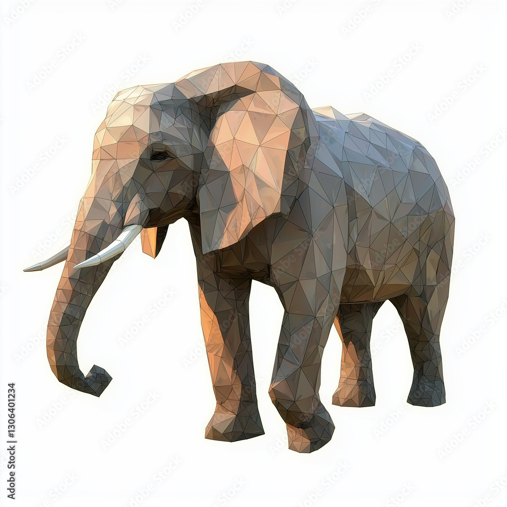 Fototapeta premium Elephant in low poly style