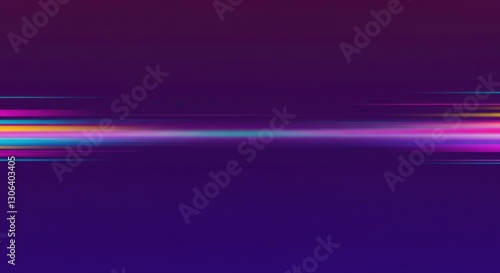 Digital Spectrum: Abstract artistic imagery presents vibrant spectrum of horizontal light streaks, reminiscent of digital data streams and technological innovation.