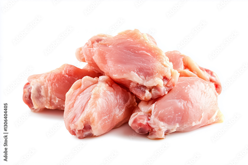 Tender raw chicken wings rest on a spotless white surface, inviting culinary exploration. The soft pink meat promises delicious possibilities for grilling, baking, or frying, perfect for any dish Tender raw chicken wings rest on a spotless white surface, inviting culinary exploration. The soft pink meat promises delicious possibilities for grilling, baking, or frying, perfect for any dish