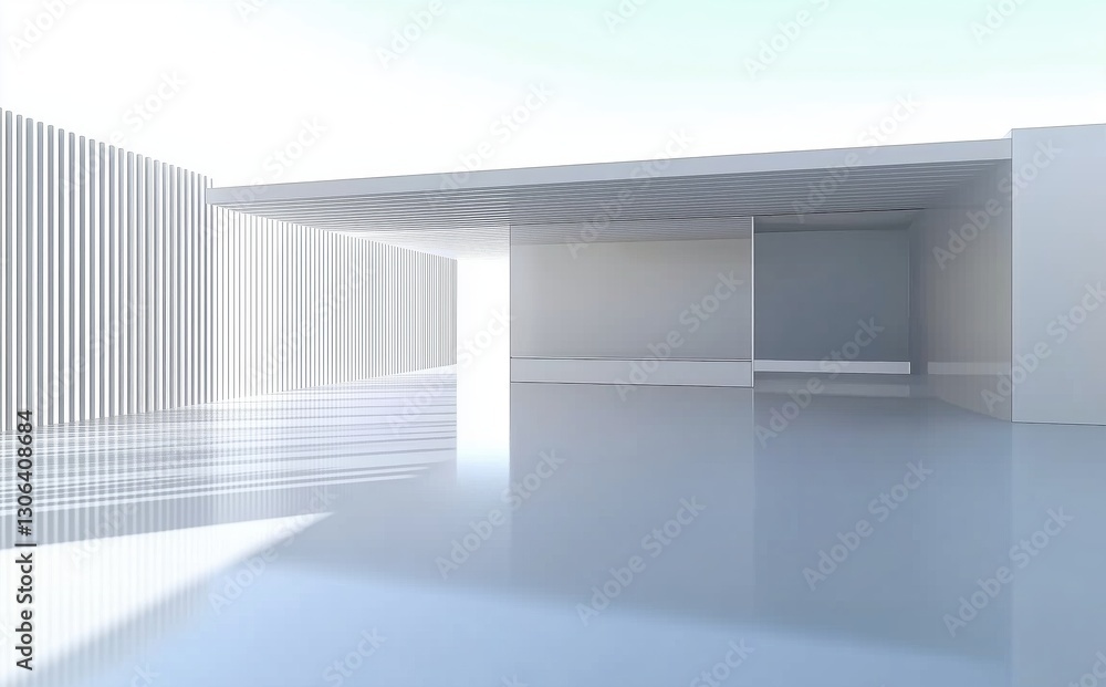 Sleek Modern Architecture Creating Tranquil Atmosphere with Soft Natural Light Sleek Modern Architecture Creating Tranquil Atmosphere with Soft Natural Light