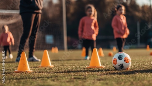 Youth Soccer Practice:  Focused on Skills and Teamwork