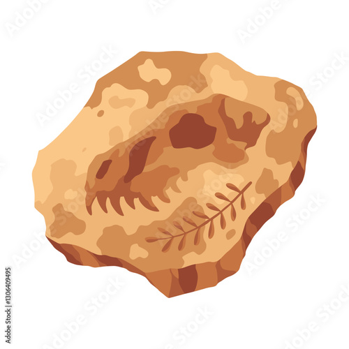 Dinosaur fossil skeleton bones, excavations of archeology isolated. Prehistoric reptile skeletons lying underground. Cartoon paleontological artifact