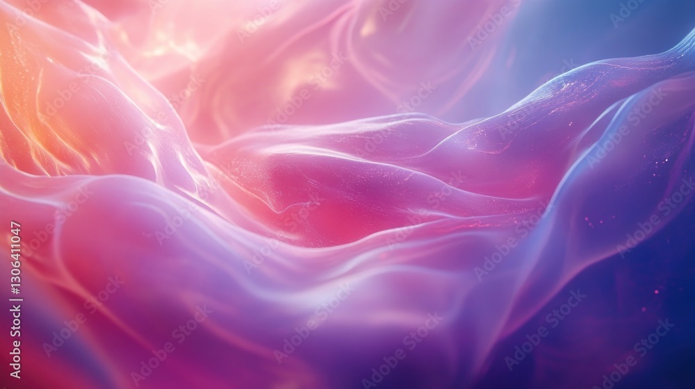 Obraz premium Iridescent fabric flowing, abstract background with colorful light