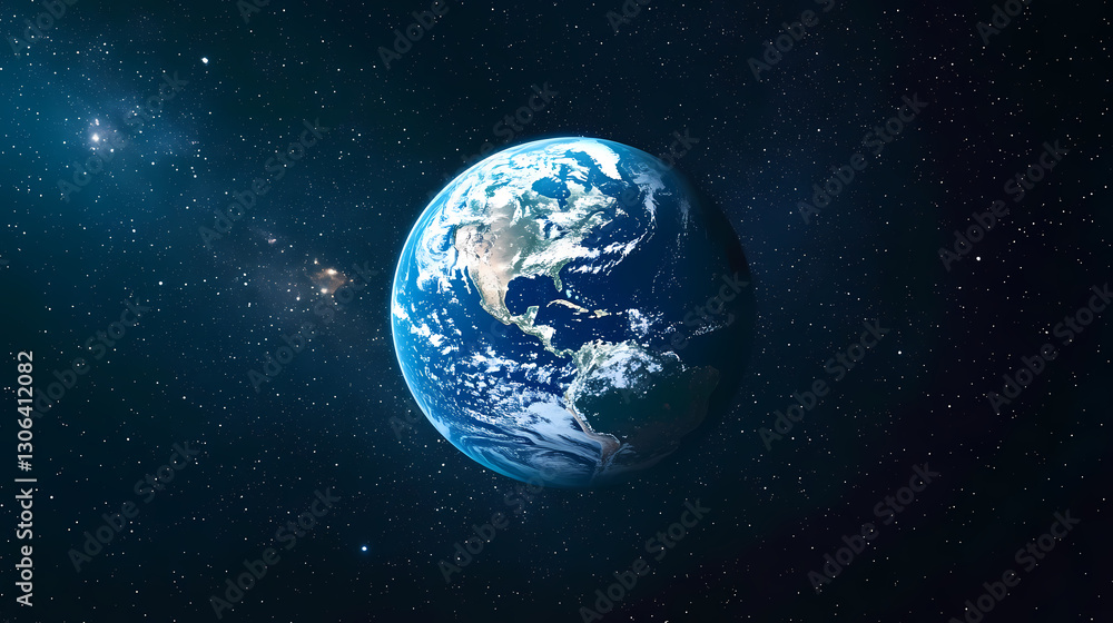 Fototapeta premium Earth Satellite View in Space