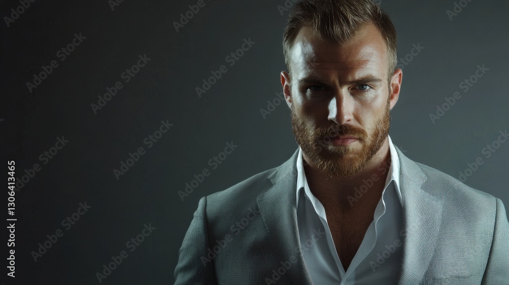 Obraz premium confident man portrait stylish businessman serious expression