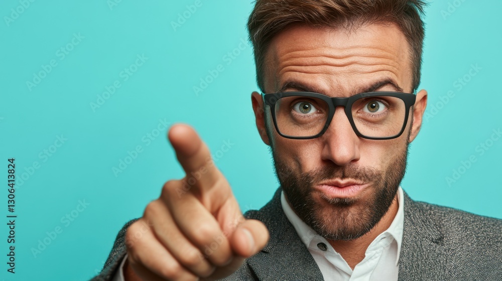 man pointing accusingly serious expression businessman glasses c man pointing accusingly serious expression businessman glasses c