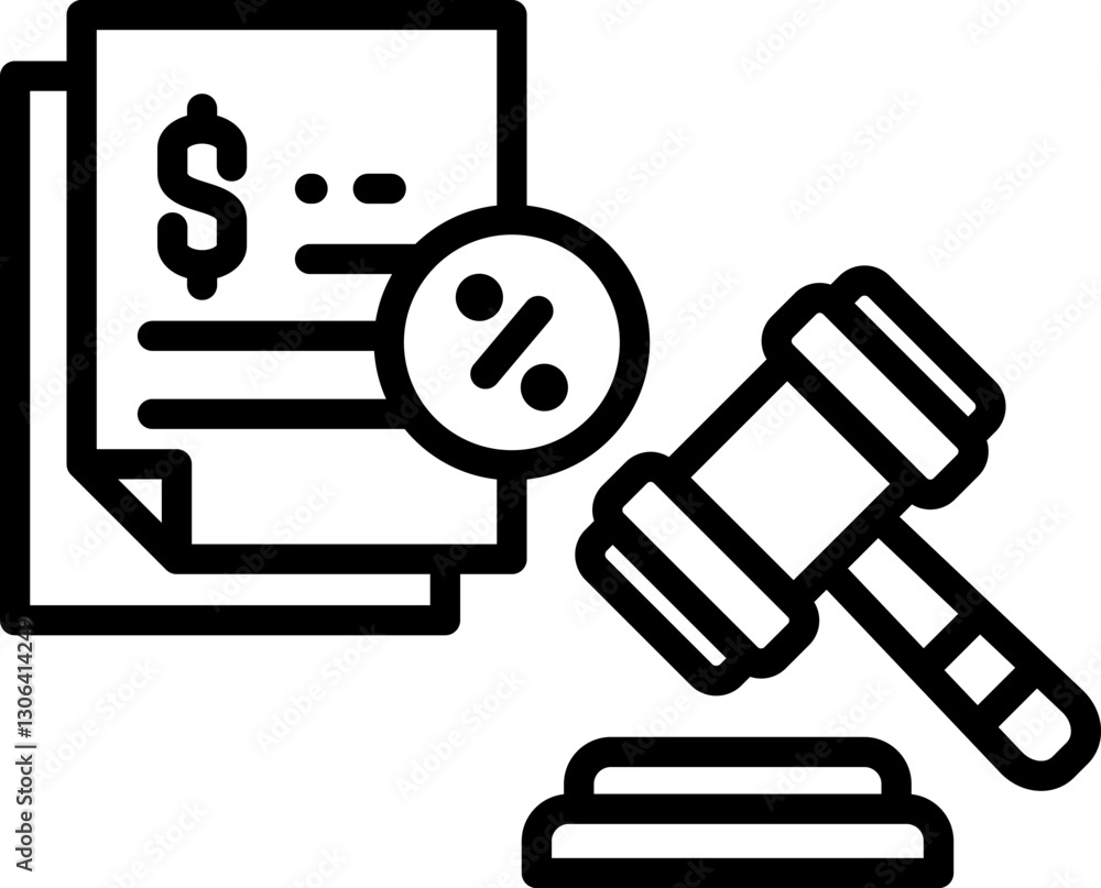 Fototapeta premium Tax Compliance Icon in Outline Style. Simple Vector Design. Simple Vector Outline Icon