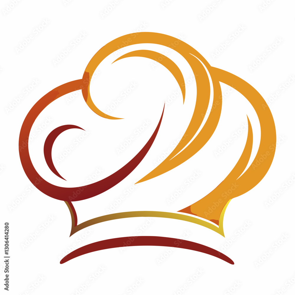 stylized chef s hat with elegant curved lines stylized chef s hat with elegant curved lines