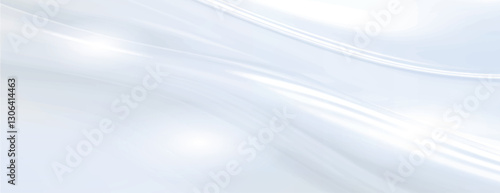 A smooth, flowing white background with a soft, silky texture. The white background creates a serene and elegant atmosphere. Gradient wave background vector. Blue background.