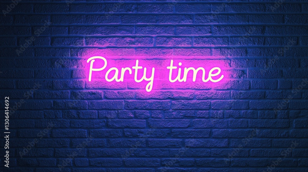 Obraz premium Bright Neon Sign with Text 