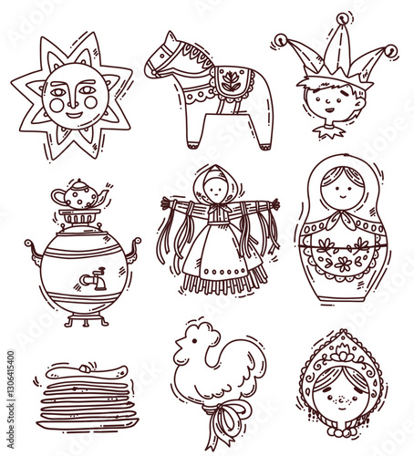 set with maslenitsa elements