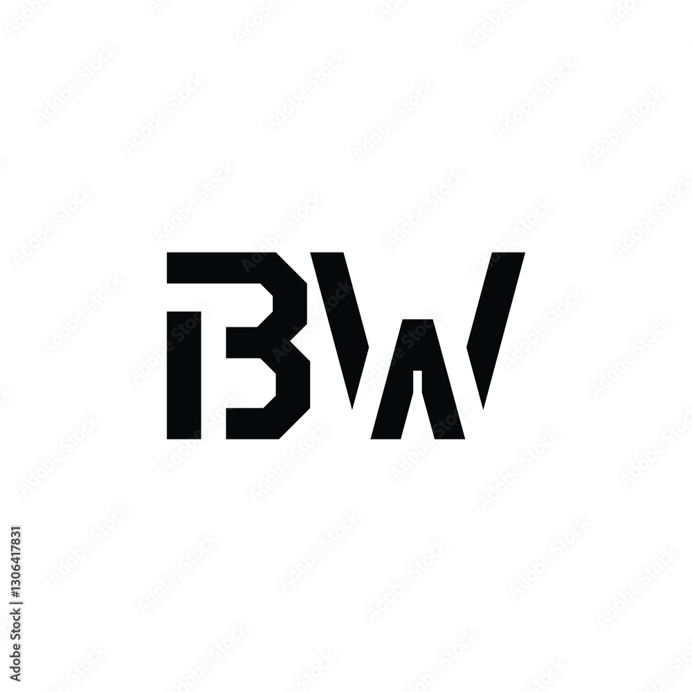 BW monogram logo design letter text name symbol monochrome logotype alphabet character simple logo BW monogram logo design letter text name symbol monochrome logotype alphabet character simple logo