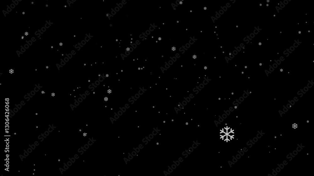 Snowing Display/screen Snow Falling Black Screen. Snowfall Particle Animation 4k. Snowing ...