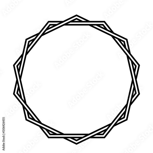 Intricate Black Hexagon Cir...
