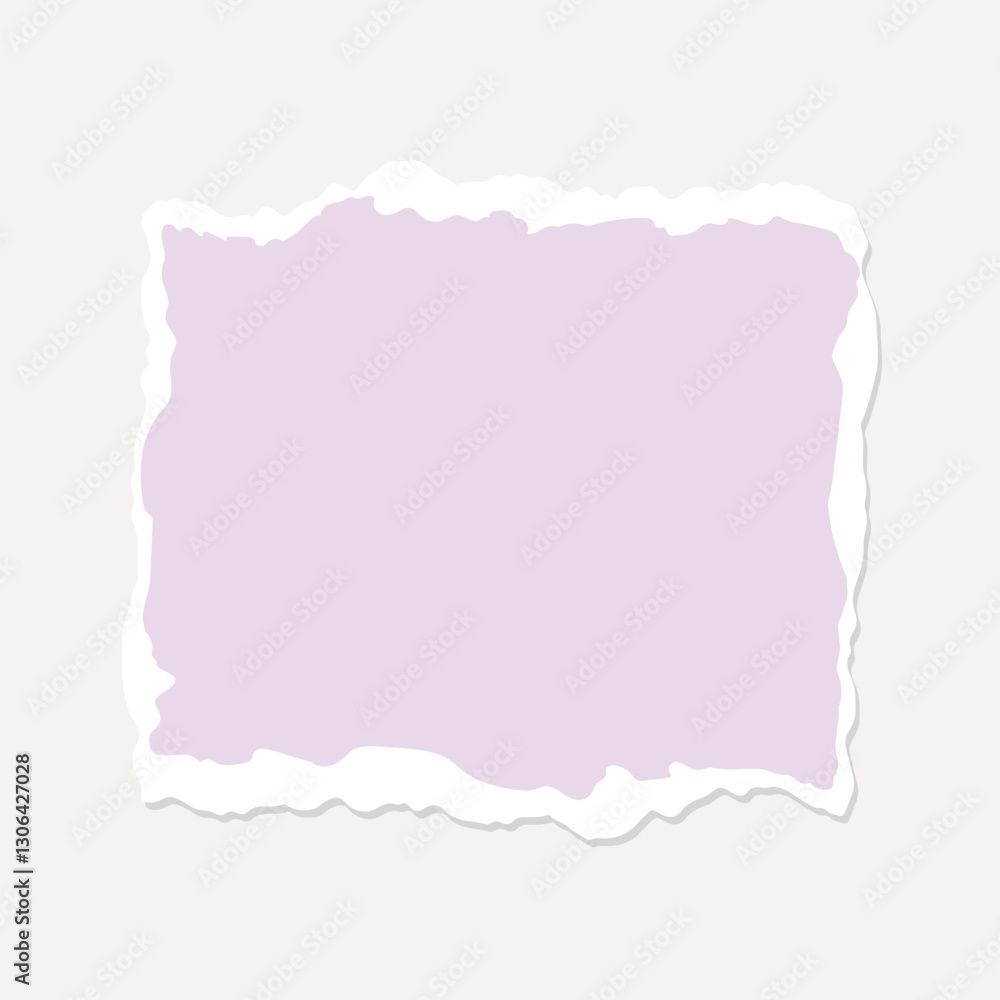 A torn paper with rough edges, featuring a pastel purple color, element vector A torn paper with rough edges, featuring a pastel purple color, element vector