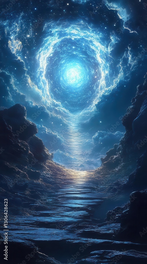 Craft a depiction of a colossal celestial gateway, shimmering with ethereal light, an entry point to another realm Craft a depiction of a colossal celestial gateway, shimmering with ethereal light, an entry point to another realm