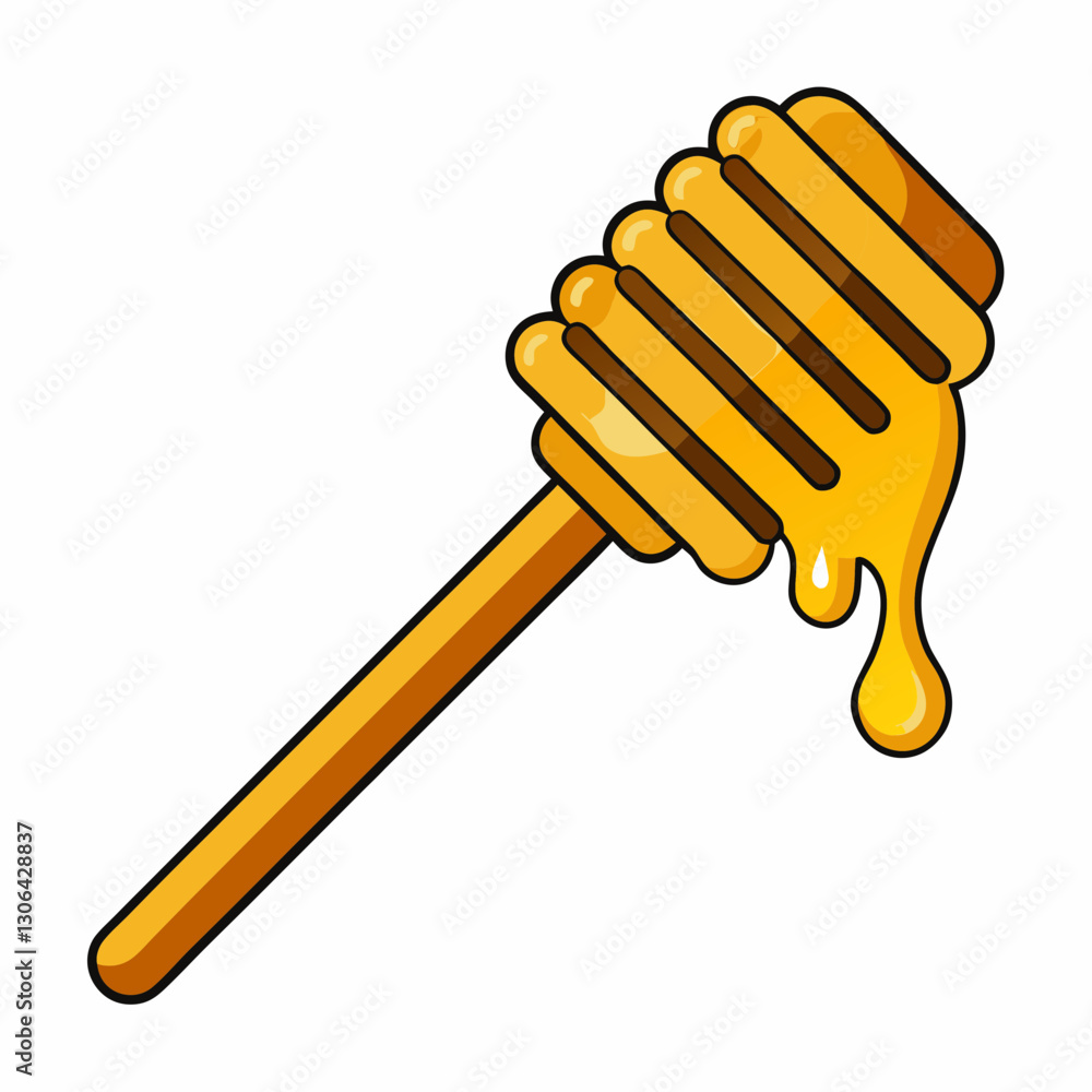 modern honey dipper with dripping lines modern honey dipper with dripping lines