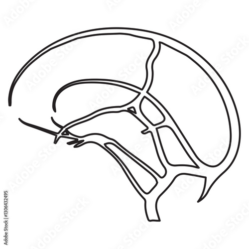 Cerebral veins line icon