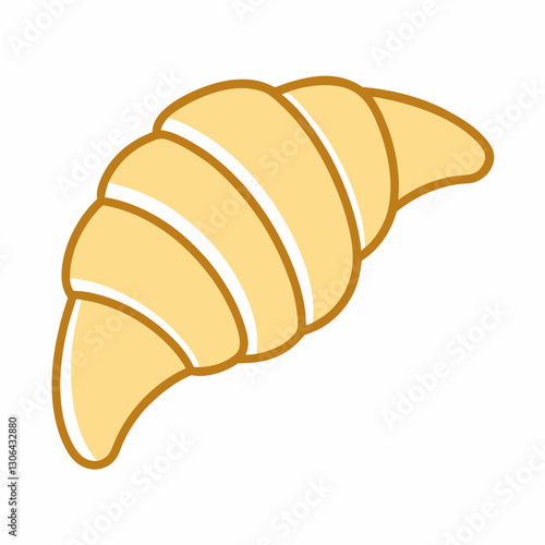 golden croissant outline