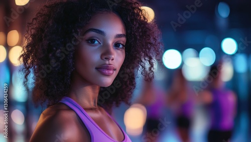 Confident Woman in Fitness Studio