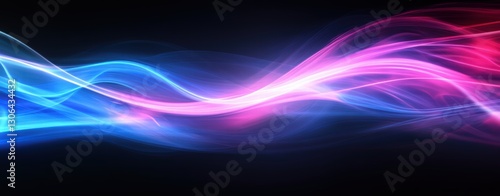 Wallpaper Mural abstract neon background with glowing blue and pink lines on black, virtual scene for presentation, concert poster Torontodigital.ca