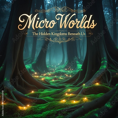 a dramatic, high-contrast, cinematic photo of a mystical, fog-shrouded forest floor, with giant, ancient tree roots twisting like sentinels, amidst a tapestry of vibrant, emerald-green moss, and scatt