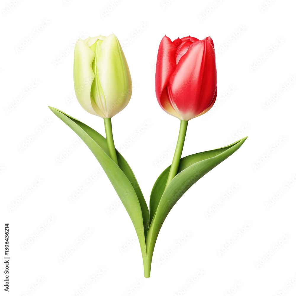 Beautiful color tulip flowers isolated on white Beautiful color tulip flowers isolated on white