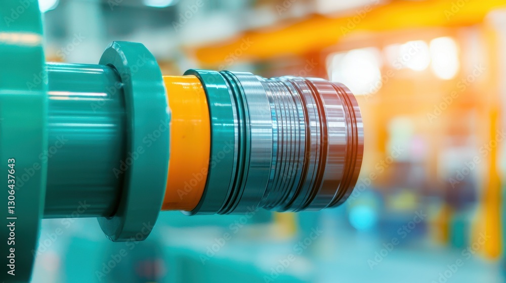 Obraz premium Detailed Close-Up of Industrial Machining Equipment Component