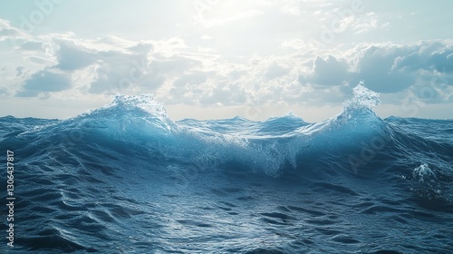 Wallpaper Mural "Sunlit Ocean Symphony: Capturing the Dynamic Dance of Waves and Light" Torontodigital.ca