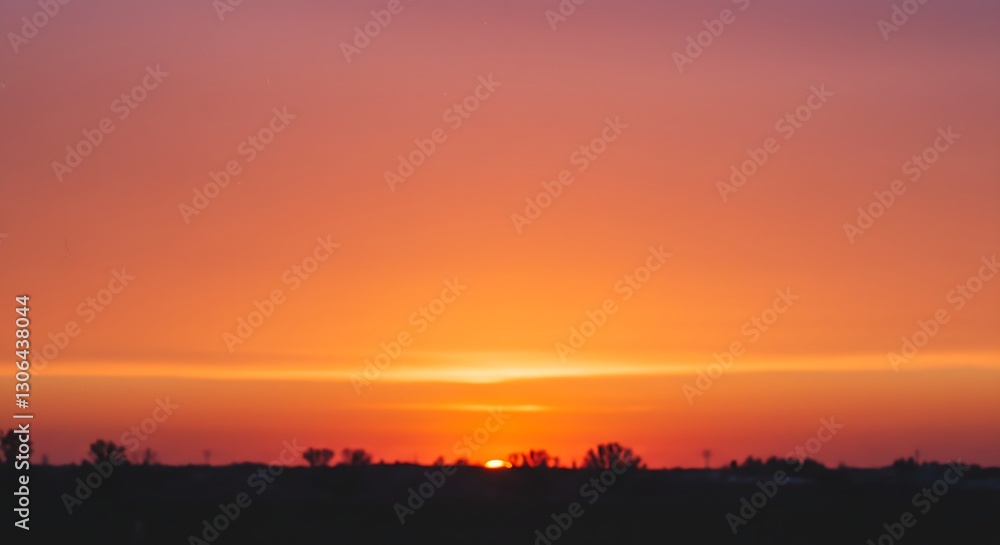 A 70s retro sunset with a gradient of warm orange and pink hues