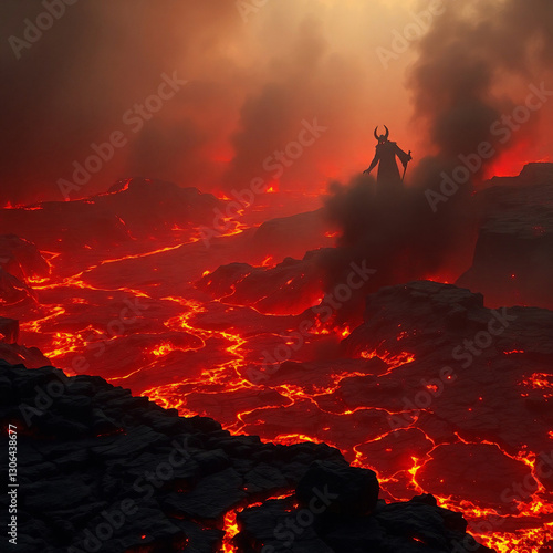 Photorealistic Biblical Depiction of Hell – Fiery Underworld of Eternal Damnation