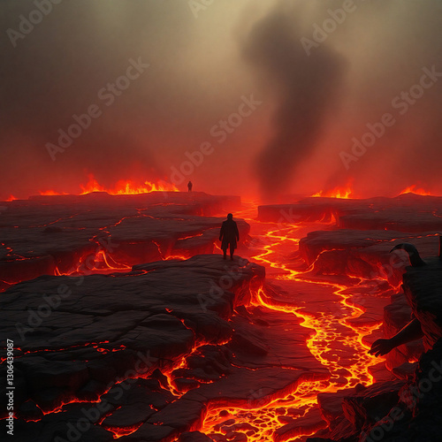 Photorealistic Biblical Depiction of Hell – Fiery Underworld of Eternal Damnation