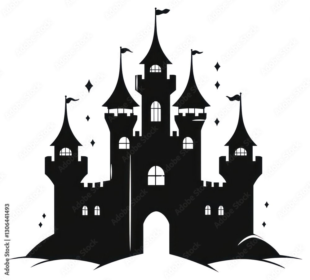Obraz premium PNG Castle silhouette architecture fortress.