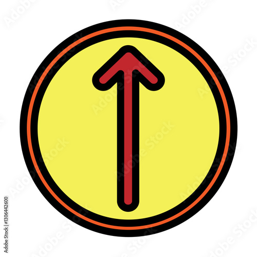 Upward Arrow Vector Filled Icon Design