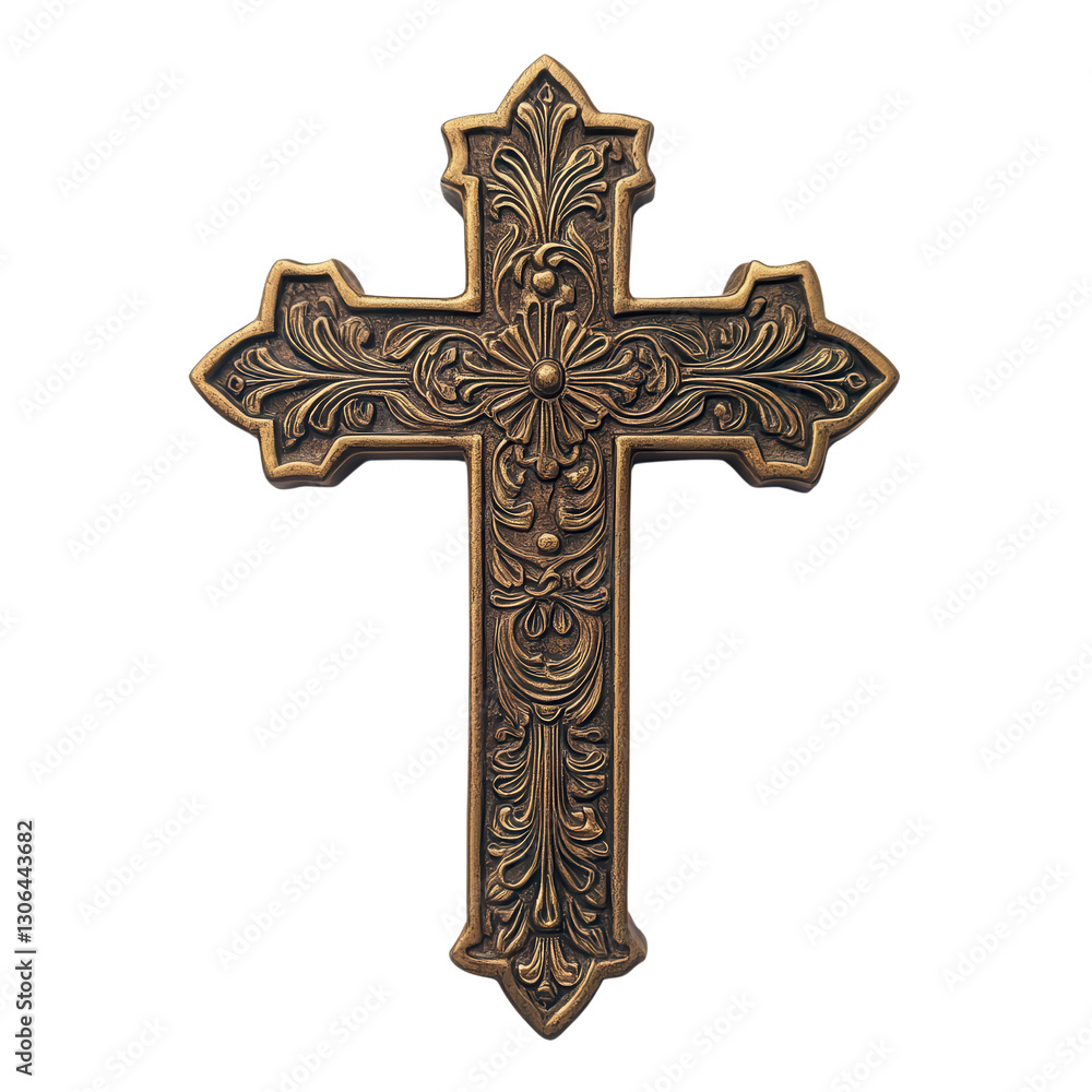 Ornate Cross: A beautifully detailed, intricately carved cross, representing faith, spirituality, and religious devotion, perfect for conveying reverence and historical depth. Ornate Cross: A beautifully detailed, intricately carved cross, representing faith, spirituality, and religious devotion, perfect for conveying reverence and historical depth.