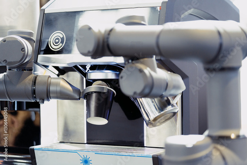 Obraz na płótnie robot arm working in cafe w salonie