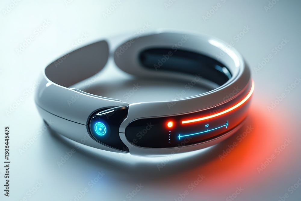 A futuristic wearable health tracker that monitors vitals and predicts potential medical issues in real-time A futuristic wearable health tracker that monitors vitals and predicts potential medical issues in real-time