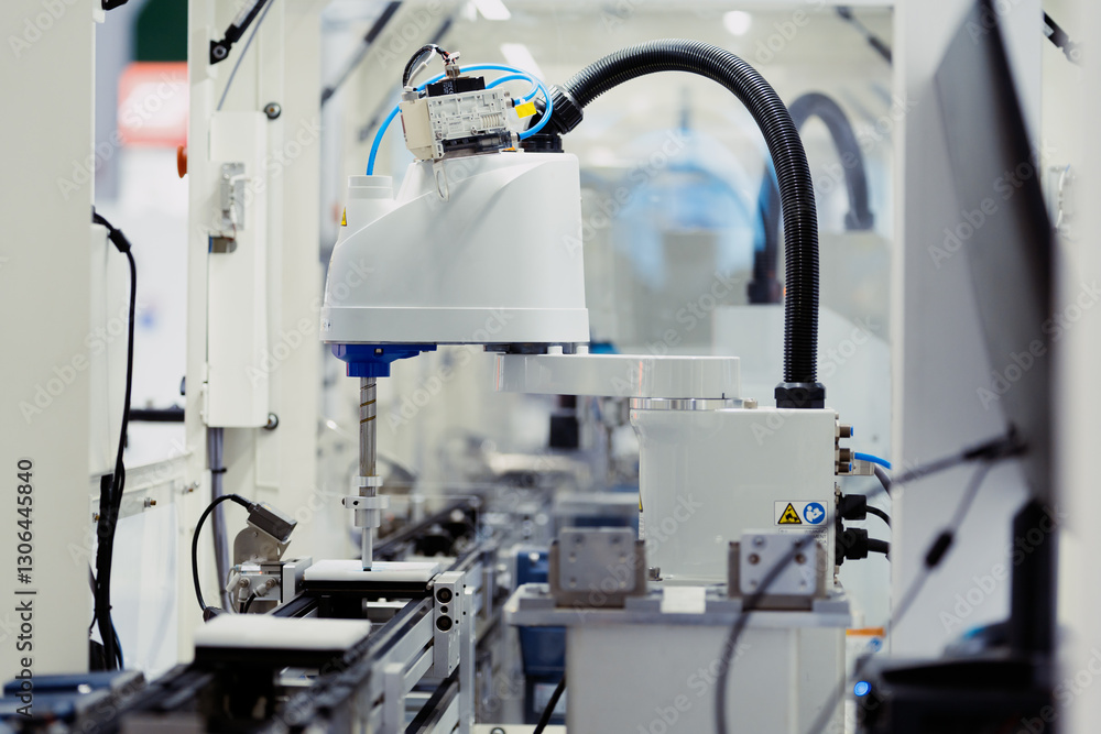 robot arm working in car factory