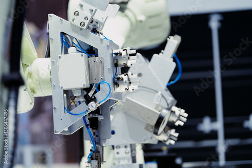 robot arm working in factory